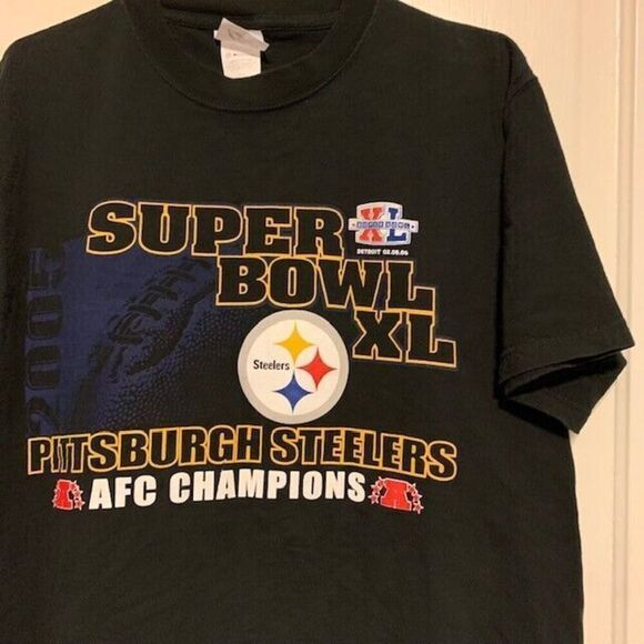 PITTSBURGH STEELERS SUPER BOWL XL SIZE MEDIUM T-SHIRT - Picture 2 of 3